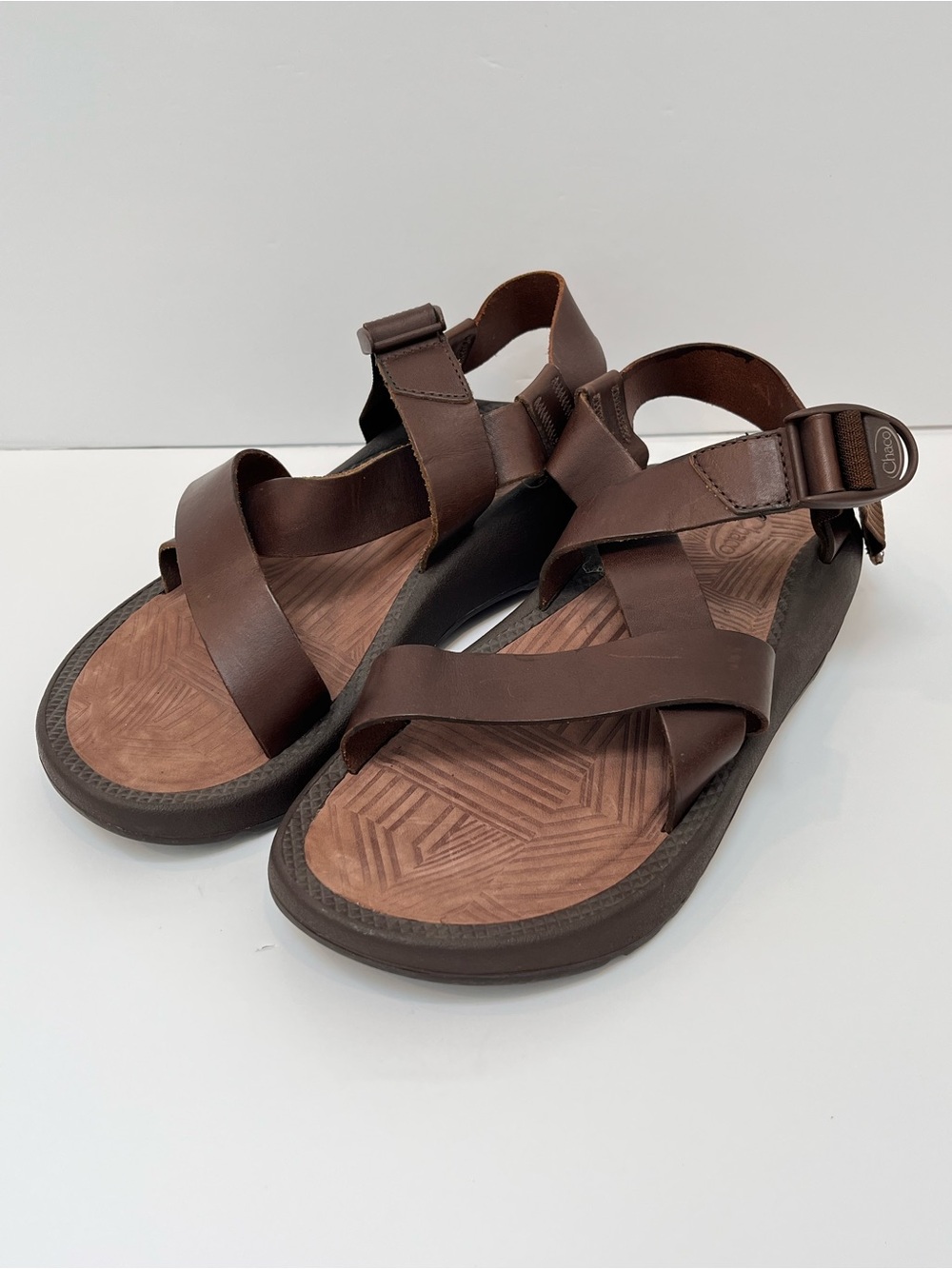 Chaco Z1 Leather Sandals Men’s 10 Vibram Colorado II Chocolate Brown Hiking New